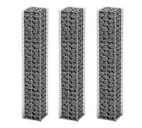 vidaXL 3x Gabion Panier à Pierres Fil Galvanisé 25x25x150 cm Clôture Jardin