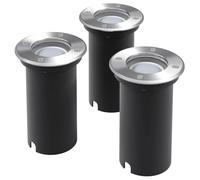 vidaXL 3x Lampes LED Encastrable au Sol d'Extérieur Rond Piscine Jardin Allée