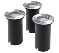 vidaXL 3x Lampes LED Encastrable au Sol d'Extérieur Rond Piscine Jardin Allée 42412