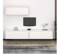 Vidaxl Meubles Tv 3 Pcs Blanc Bois Massif De Pin Blanc