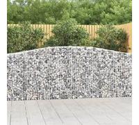 Vidaxl Paniers À Gabions Arqués 3 Pcs 400x30x100/120 Cm Fer Galvanisé