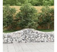 Vidaxl Paniers À Gabions Arqués 3 Pcs 200x50x40/60 Cm Fer Galvanisé