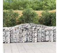 Vidaxl Paniers À Gabions Arqués 3 Pcs 400x50x80/100 Cm Fer Galvanisé