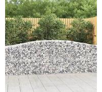 Vidaxl Paniers À Gabions Arqués 3 Pcs 400x50x80/100 Cm Fer Galvanisé