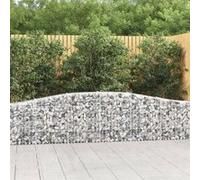 Vidaxl Paniers À Gabions Arqués 3 Pcs 400x30x60/80 Cm Fer Galvanisé
