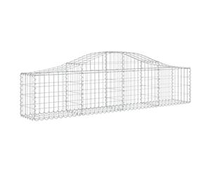 vidaXL 3x Paniers à Gabions Arqués Cages à Gabions Arquées Murs de Gabion Barrières de Jardin Terrasse Extérieur 200x30x40/60 cm Fer Galvanisé