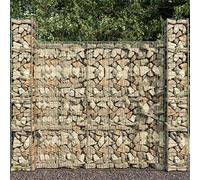 vidaXL 3X Paniers de Gabion Mur en Gabion Panier à Pierres Clôture Barrière Jardin Patio Cour Extérieur Acier Galvanisé 25x25x197 cm