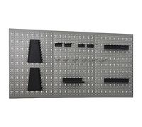 vidaXL 3X Panneaux Perforés Muraux Organisateur d'Outils Perceuse Pince Panneau d'Outils Atelier Garage Usages Commerciaux 40x58 cm Acier