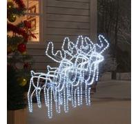 Renne de Noël Pliable et Tête Mobile Blanc Froid 76x42x87cm Décoration vidaXL