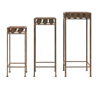 Set de supports de plantes 3 pcs Style vintage Métal rouillé