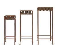 Set de supports de plantes 3 pcs Style vintage Métal rouillé