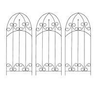 vidaXL 3X Supports pour Plantes Grimpantes Rosier Fleurs de la Passion Clématites Jardin Patio Terrasse Extérieur Noir 40x100 cm Fer