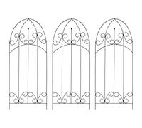 vidaXL 3X Supports pour Plantes Grimpantes Rosier Fleurs de la Passion Clématites Jardin Patio Terrasse Extérieur Noir 40x100 cm Fer