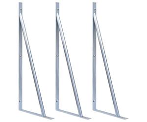 vidaXL 3X Supports pour Poteau de Clôture Accessoires de Clôture de Patio Pieds de Support de Clôture Jardin Extérieur Acier Galvanisé