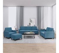 VidaXL 4-delige Loungeset fluweel blauw3201953 Bleu G