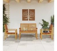 4-delige Loungeset massief acaciahout3211794