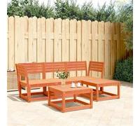 vidaXL 4-delige Loungeset massief grenenhout wasbruin3216907 G