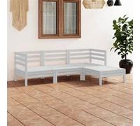 Vidaxl Salon De Jardin 4 Pcs Bois De Pin Massif Blanc Blanc