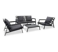 Vidaxl Salon De Jardin 4 Pcs Avec Coussins Aluminium Gris Foncé Gris