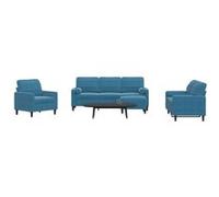 vidaXL 4-delige Loungeset met kussens en bolsters fluweel blauw3278390 Bleu G