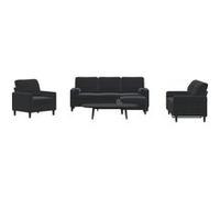 Vidaxl Ensemble De Canapés 4pcs Et Coussins Et Traversins Noir Velours Multicolore