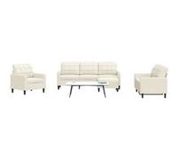 vidaXL 4-delige Loungeset met kussens fluweel crÃmekleurig3278369 Blanc G