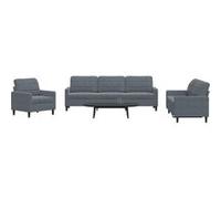 Vidaxl Ensemble De Canapés 4 Pcs Avec Coussins Gris Foncé Velours Gris