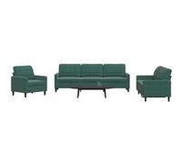 Vidaxl Ensemble De Canapés 4 Pcs Avec Coussins Vert Foncé Velours Vert
