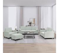 4-delige Loungeset met kussens fluweel lichtgrijs3201964