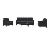 Vidaxl Ensemble De Canapés 4 Pcs Avec Coussins Noir Velours Noir