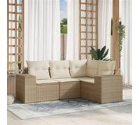 Salon de Jardin avec Coussins Canapés Patio 4 pcs Noir Résine Tressée vidaXL