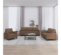 vidaXL 4-delige Loungeset met kussens stof bruin3201431 Marron G