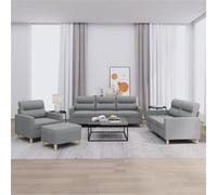 vidaXL Ensemble de Canapés avec Coussins 4 pcs, Canapés avec Accoudoirs, Ensemble de Meubles avec Repose-pieds Salon, 3201544