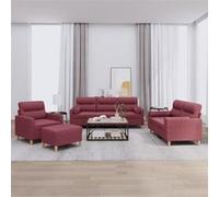 Ensemble de Canapés avec Coussins Sièges Salon 3 pcs Jaune Clair Tissu vidaXL