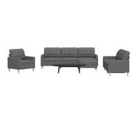 Vidaxl Ensemble De Canapés 4 Pcs Avec Repose-Pied Gris Foncé Tissu Gris