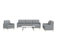 Vidaxl Ensemble De Canapés 4 Pcs Avec Repose-Pied Gris Clair Tissu Gris