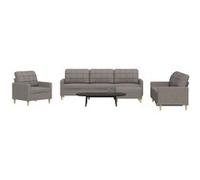 Vidaxl Ensemble De Canapés 4 Pcs Avec Repose-Pied Taupe Tissu Gris