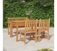 Vidaxl Ensemble À Dîner De Jardin 4 Pcs Bois De Teck Massif