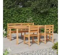 4-delige Tuinset massief teakhout3157203