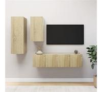 vidaXL Ensemble de meuble TV, 4 pcs Chêne sonoma Aggloméré