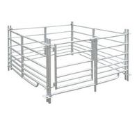 vidaXL 4 panneaux Parc enclos pour mouton en acier galvanisé 137 x 137 x 92 cm G