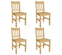 vidaXL Chaises de salle à manger 241515 – Lot de 4, Bois naturel