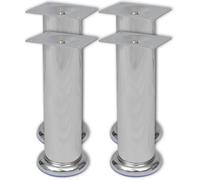 4 pcs Pieds ronds de canapé Chrome 180 mm