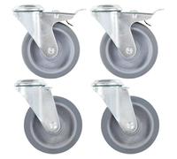 4x Roulettes Pivotantes à Trou de Boulon 100 mm Meuble Chariot Roulant vidaXL