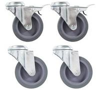 vidaXL 4 pcs Roulettes pivotantes à trou de boulon 75 mm G