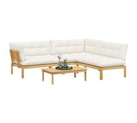 vidaXL 4 Pièce Unité du canapé en palette de jardin, Canapé d'extérieur en bois, résistant aux intempéries, parfait pour des moments sympas au jardin ou sur la terrasse