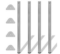 vidaXL 4 Pieds de Remplacement de Table à Hauteur réglable Nickel brossé 1100 mm