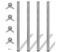 vidaXL 4 pieds de remplacement pour table Nickel brossé Hauteur réglable 1100 mm