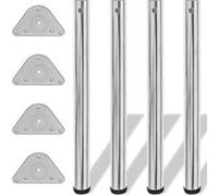 vidaXL Pieds de table réglables en hauteur 710 mm chromés – 4x