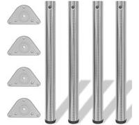 vidaXL 4 Pieds de table Nickel Brossé à hauteur réglable 710 mm G